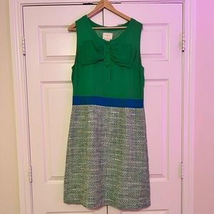 Kate spade dress green twill, silk top